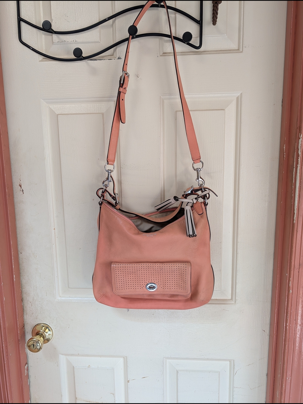 Coach Legacy Leather Courtenay Soft Coral Crossbody Or Shoulder Bag